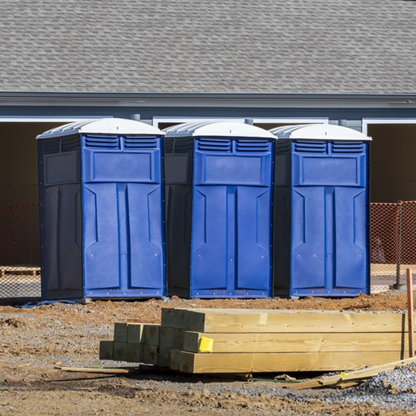 what is the expected delivery and pickup timeframe for the porta potties in Loghill Village CO